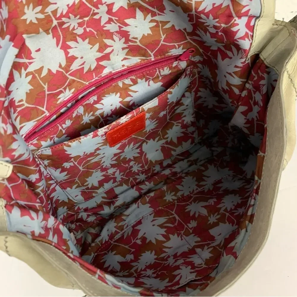 Hobo Shane Grey Leather Flap Crossbody Purse Bag